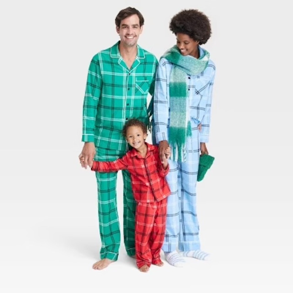 Wondershop Men's Green Plaid Flannel Pajama Set NWT Medium